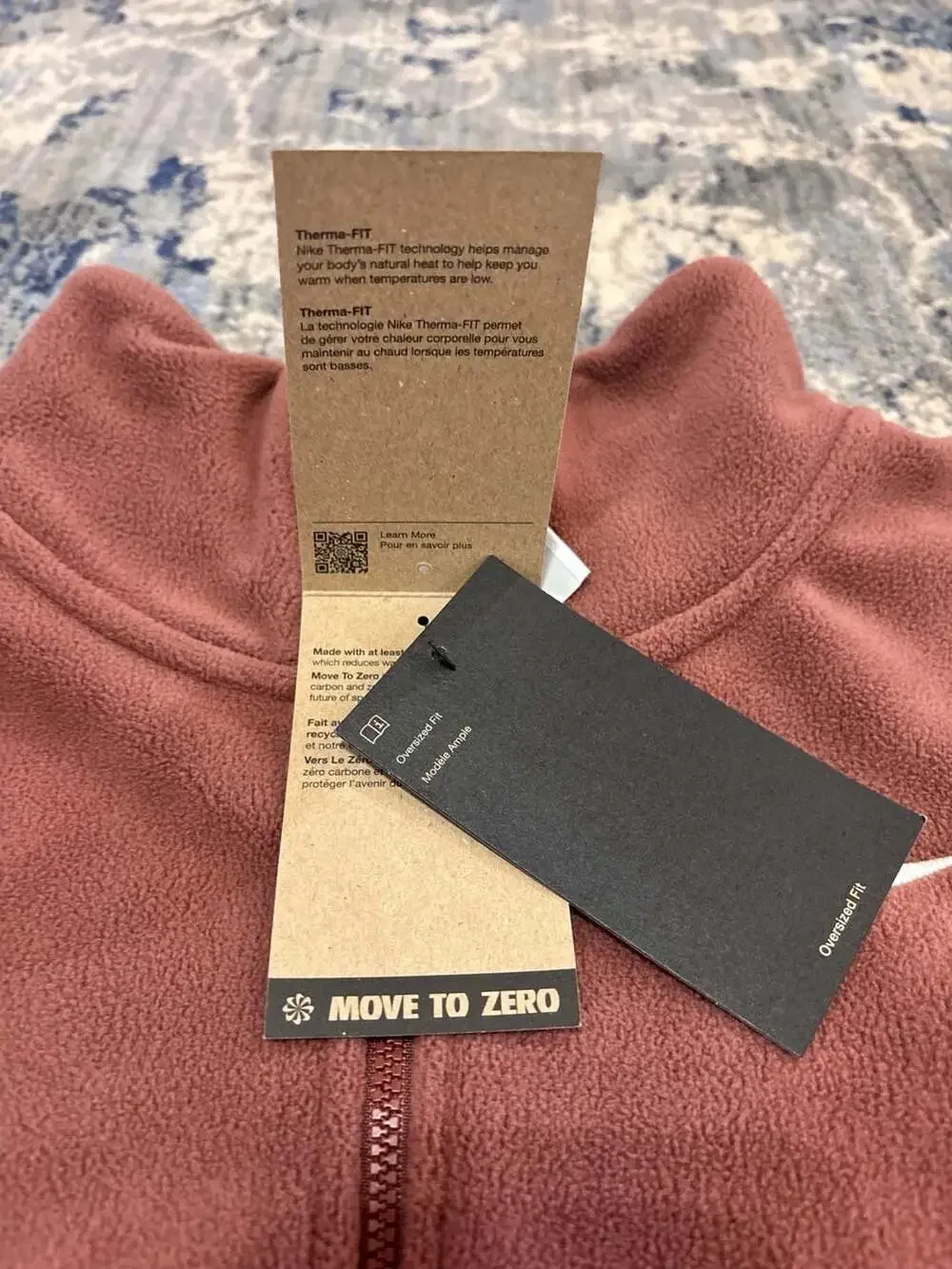Nike Therma-Fit Half Zip Fleece Size M Brown
